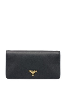 Черный кожаный чехол для смартфона Prada