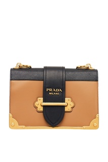 Комбинированная сумка из кожи Cahier Prada