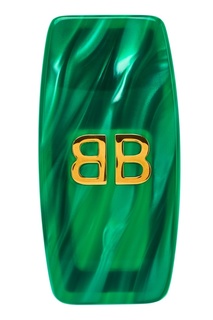 Моно-серьга зеленого цвета с логотипом Balenciaga