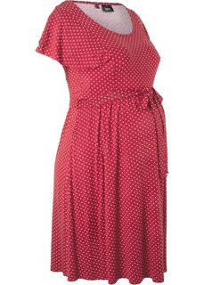 Праздничная мода для беременных: платье в горошек (темно-бордовый в горошек) Bonprix