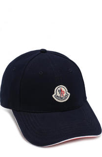 Хлопковая бейсболка с логотипом бренда Moncler