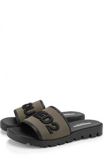 Шлепанцы с текстильной отделкой Dsquared2