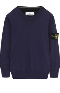 Хлопковый пуловер с нашивкой Stone Island