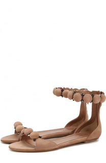 Замшевые сандалии с декором на шпильке Alaia