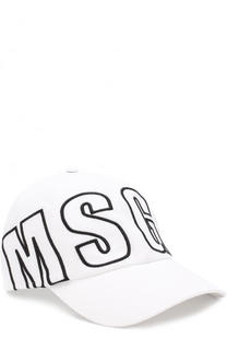 Хлопковая бейсболка с логотипом бренда MSGM