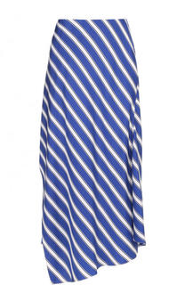 Шелковая юбка-миди в полоску Escada