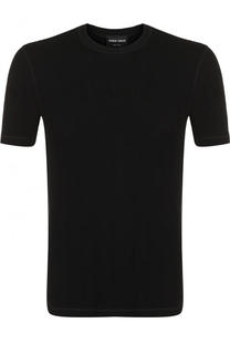 Однотонная футболка с круглым вырезом Giorgio Armani