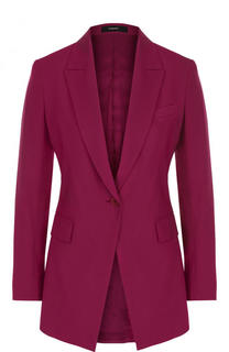 Приталенный однотонный жакет из шерсти Theory