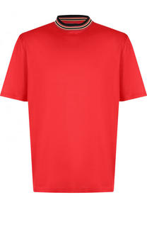 Хлопковая однотонная футболка Lanvin