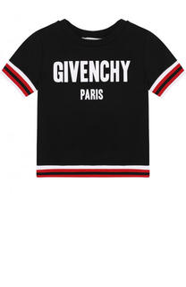 Хлопковый свитшот с короткими рукавами и логотипом бренда Givenchy
