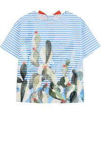 Хлопковый топ свободного кроя с принтом Il Gufo