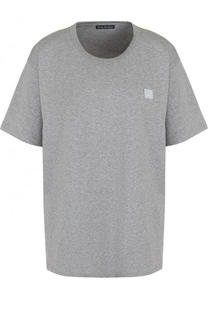 Однотонная хлопковая футболка прямого кроя Acne Studios