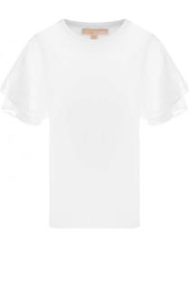 Однотонная хлопковая футболка с круглым вырезом MICHAEL Michael Kors