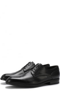 Кожаные дерби с брогированием Ermenegildo Zegna