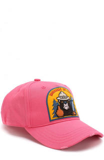 Хлопковая бейсболка с вышивками Dsquared2