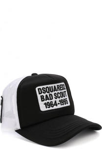 Бейсболка с перфорацией и нашивками Dsquared2