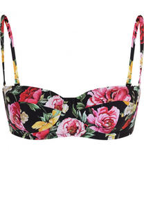 Бра с контрастным цветочным принтом Dolce &amp; Gabbana
