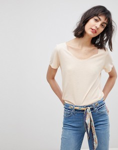 Футболка с круглым вырезом Vero Moda - Кремовый