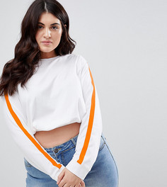 Кроп-топ с контрастной вставкой ASOS CURVE - Белый