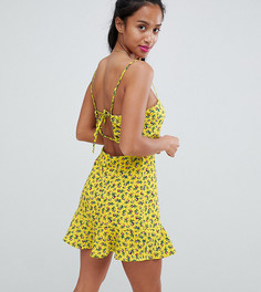 Платье с цветочным принтом Fashion Union Petite - Желтый