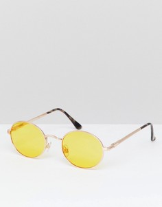 Овальные солнцезащитные очки с желтыми стеклами River Island - Желтый