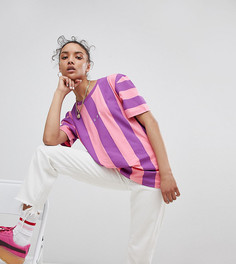 Футболка в яркую розовую и фиолетовую полоску Puma эксклюзивно для ASOS - Розовый