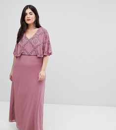 Платье макси с отделкой Lovedrobe Luxe - Розовый
