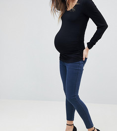 Темные джеггинсы с посадкой под животом ASOS DESIGN Maternity Rivington - Синий