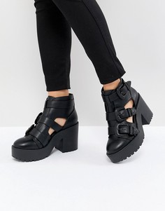 Ботинки в стиле вестерн с вырезами ASOS DESIGN Ester - Черный