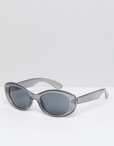 Черные овальные солнцезащитные очки с затемненными стеклами ASOS - Черный
