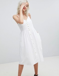 Льняное платье на пуговицах Rollas - Белый