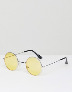 Круглые очки с желтыми линзами 7x - Золотой