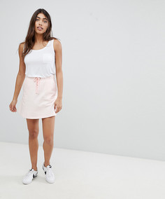 Короткая расклешенная юбка с затягивающимся шнурком Noisy May - Розовый