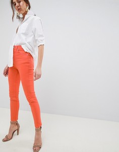 Оранжевые джинсы в винтажном стиле узкого кроя с завышенной талией и контрастными строчками ASOS DESIGN Farleigh - Оранжевый
