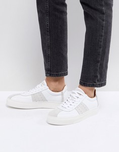 Кожаные кроссовки с замшевыми вставками Selected - Белый