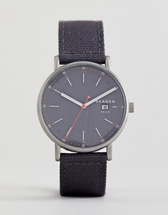 Часы на солнечной батарее с парусиновым ремешком Skagen SKW6452 Signatur - 40 мм - Серый
