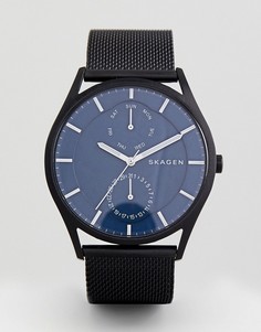 Черные часы 40 мм с сетчатым ремешком Skagen SKW6450 - Черный