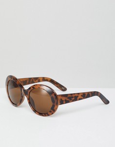 Овальные солнцезащитные очки в черепаховой оправе Monki - Коричневый