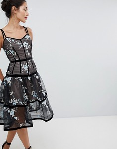 Платье миди с цветочной вышивкой Bronx and Banco - Черный