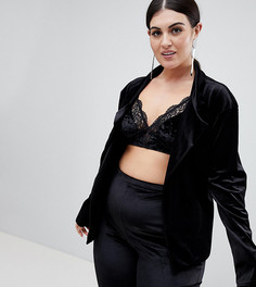 Бархатный блейзер Lasula Plus - Черный