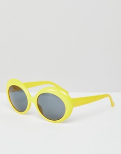 Желтые солнцезащитные очки в стиле ретро Monki - Желтый