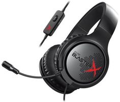 Наушники с микрофоном CREATIVE Sound BlasterX H3, 70GH034000000, мониторы, черный