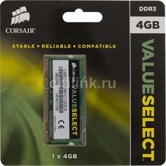 Модуль памяти CORSAIR CMSO4GX3M1C1333C9 DDR3L - 4Гб 1333, SO-DIMM, Ret