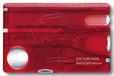 Швейцарская карта Victorinox SwissCard Nailcare (0.7240.T) красный полупрозначный коробка подарочная