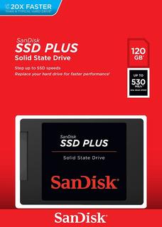 Внутренний SSD накопитель SanDisk SSD Plus SATA III 120Gb