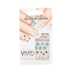 Наклейки для ногтей `GLOSSYBLOSSOM` VIVID DAZZLING DECORATION (цветные круги, банты)