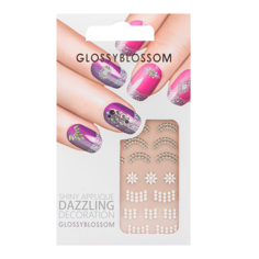 Наклейки для ногтей `GLOSSYBLOSSOM` DAZZLING DECORATION  полоски для французского маникюра, цветы