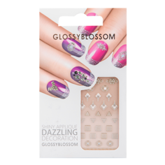 Наклейки для ногтей `GLOSSYBLOSSOM` DAZZLING DECORATION  цветы, камни