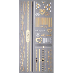 Татуировка для тела `GLOSSYBLOSSOM` FLASH JEWELRY TATTOO переводная (цепи, пирамиды, сердца)             а/п