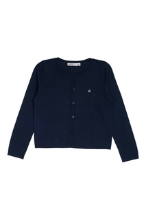 Хлопковый кардиган темно-синего цвета Bonpoint